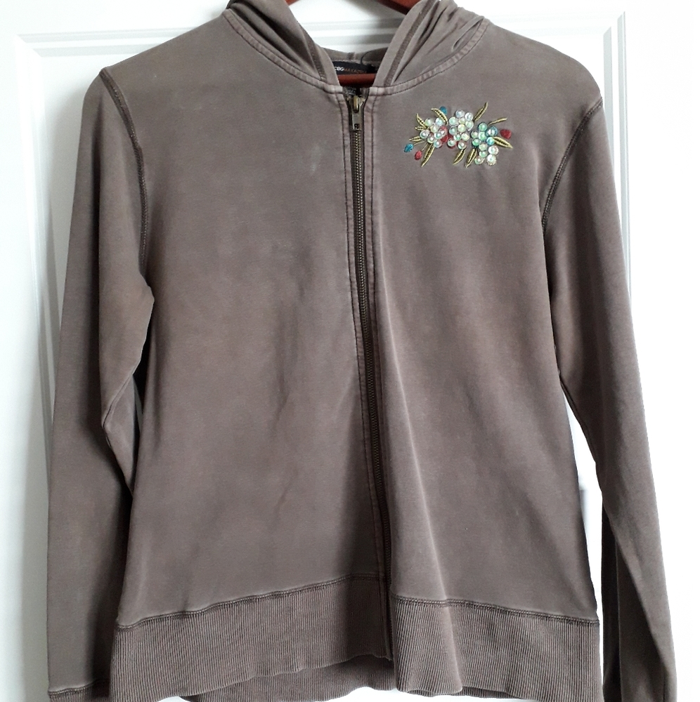 BCBGMaxAzria Embroidered Sequin Peacock Hoodie - Picture 3 of 6
